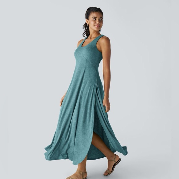 👗NWT! Halara Split Hem Flowy Maxi Dress - Picture 5 of 11